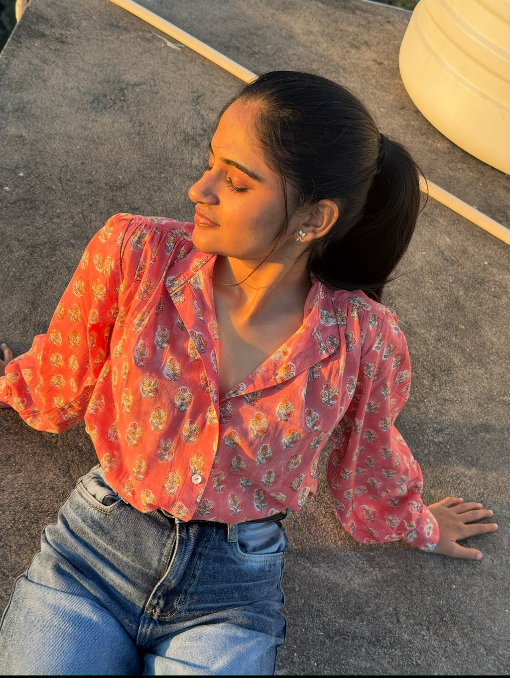 Soft Blush Pink Mul Cotton Shirt