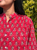 Rich Red Cotton Mul Shirt