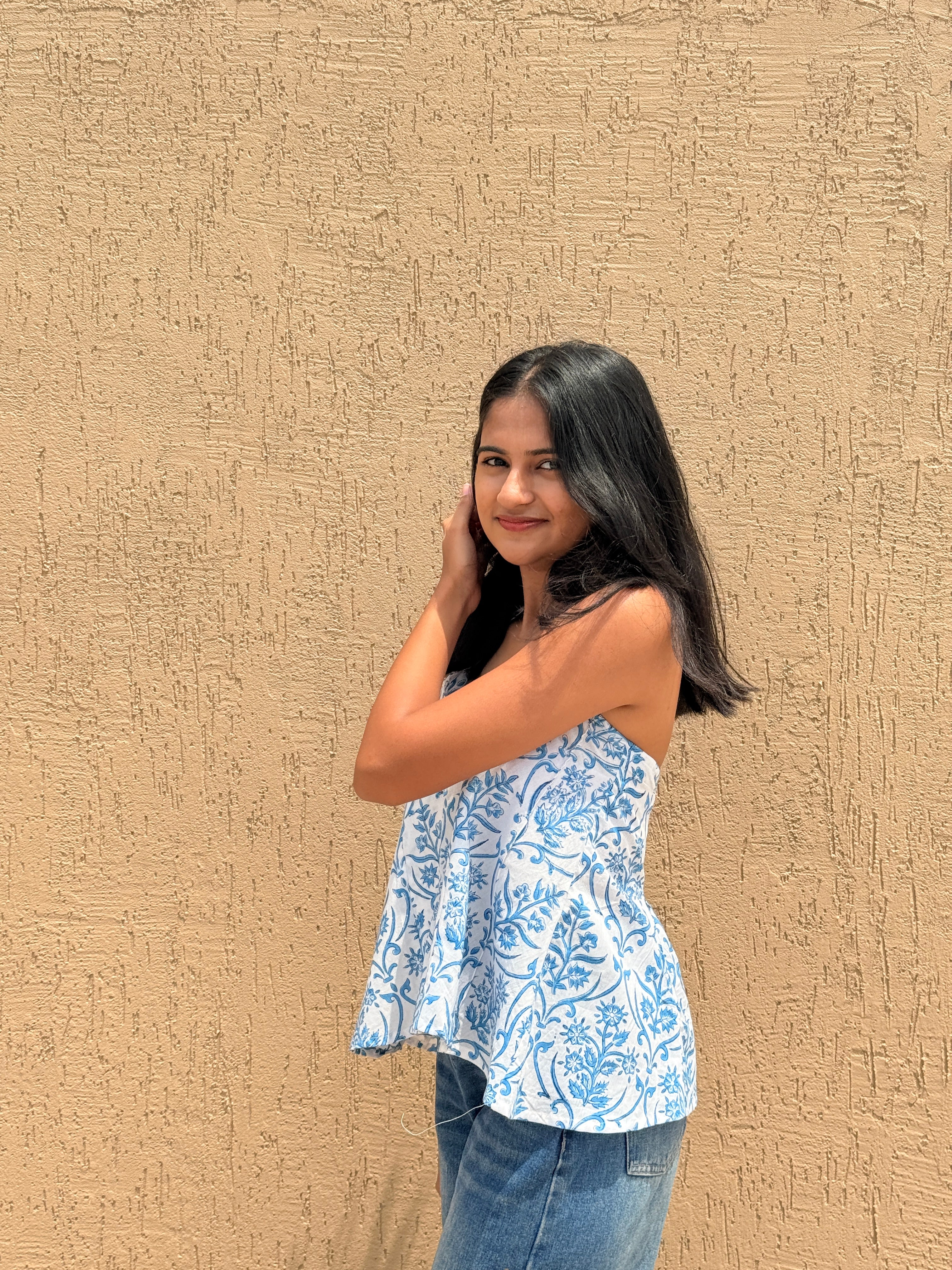 Bela Hand Block Printed Halter Top