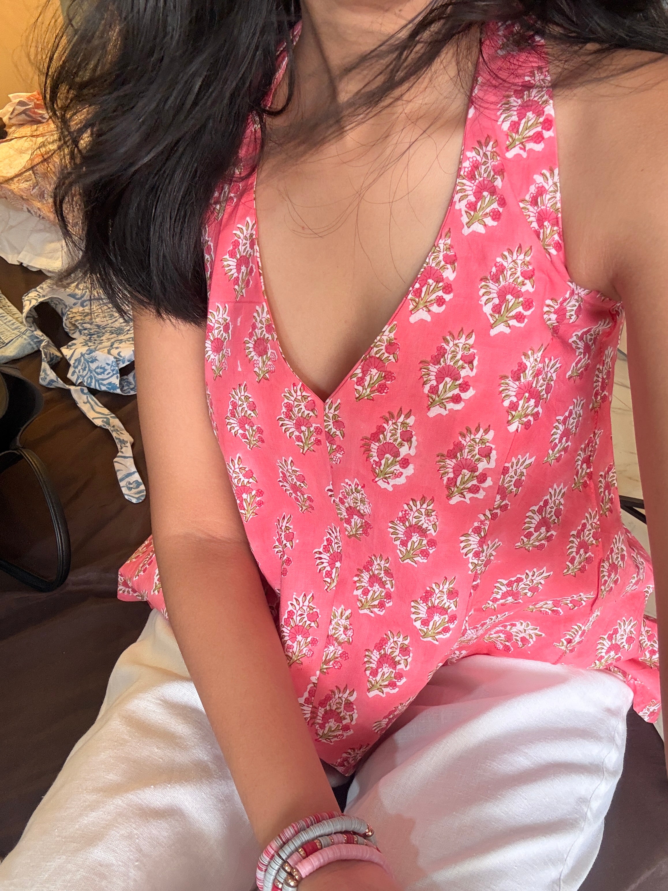 Trishna Hand Block Print Halter Top