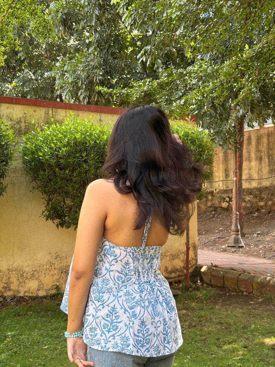 Bela Hand Block Printed Halter Top
