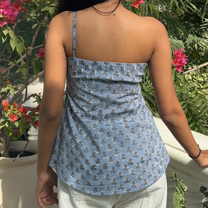 Misty Mauve Cotton One-Shoulder Top