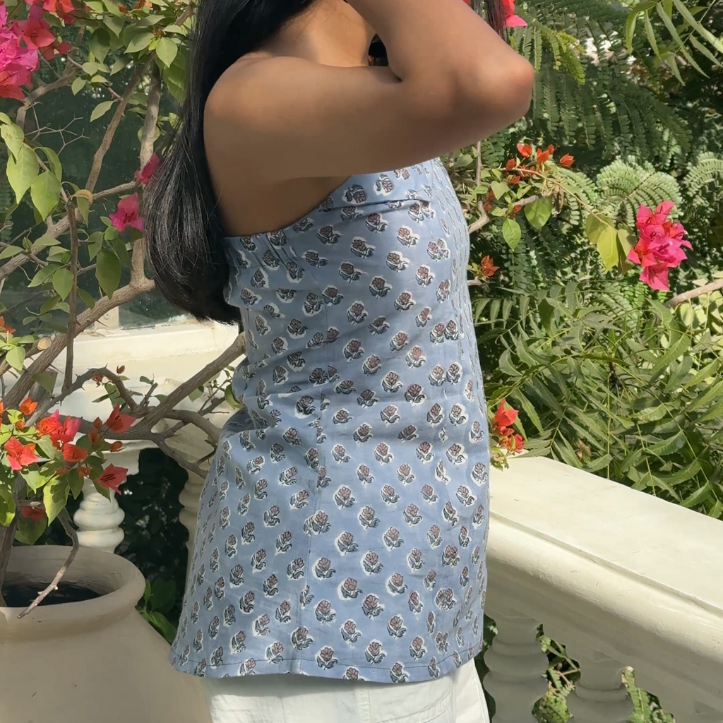 Misty Mauve Cotton One-Shoulder Top