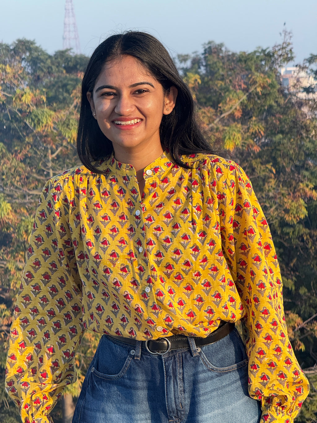 Sunshine Yellow Mul Cotton Shirt