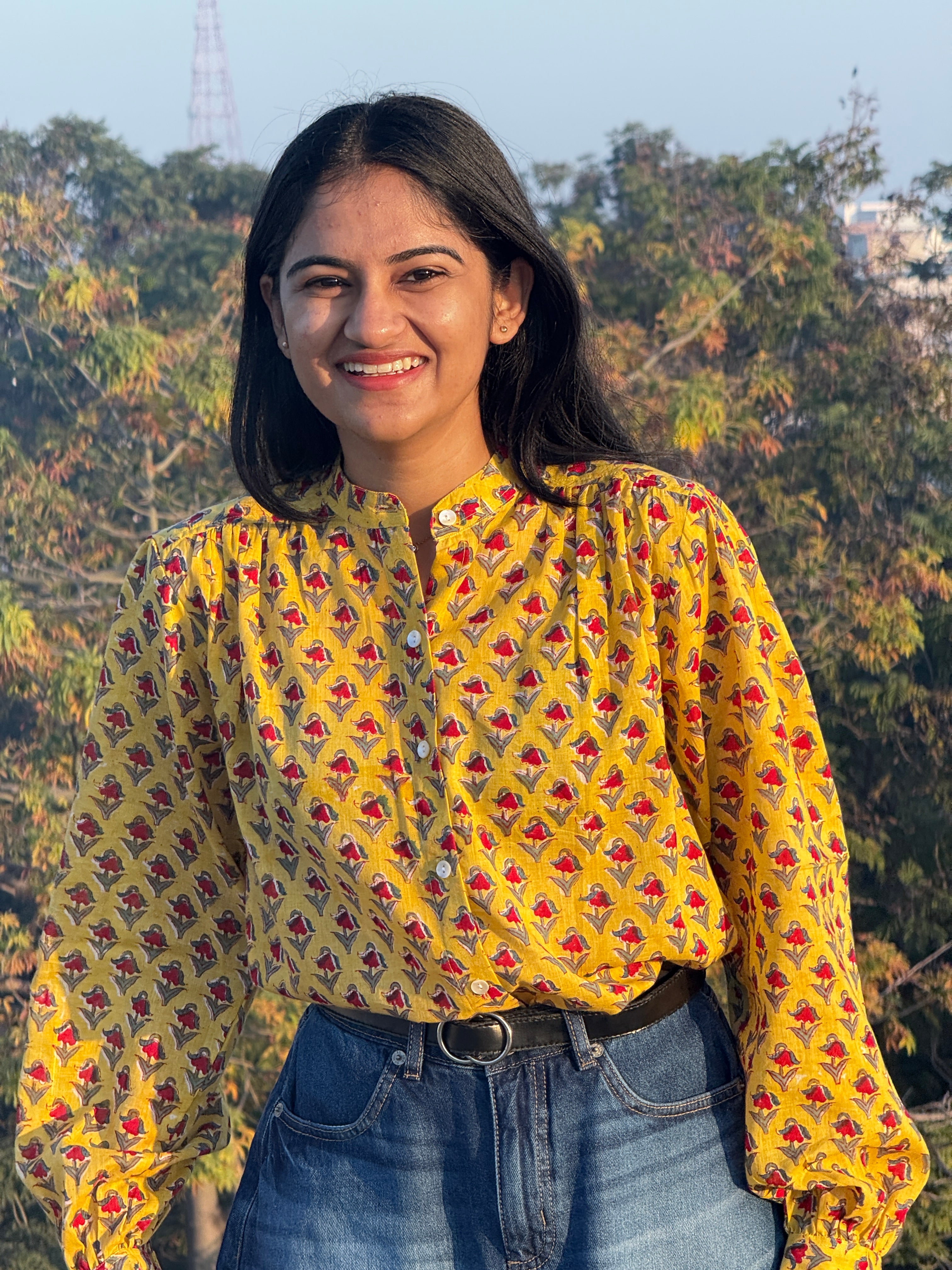 Sunshine Yellow Mul Cotton Shirt