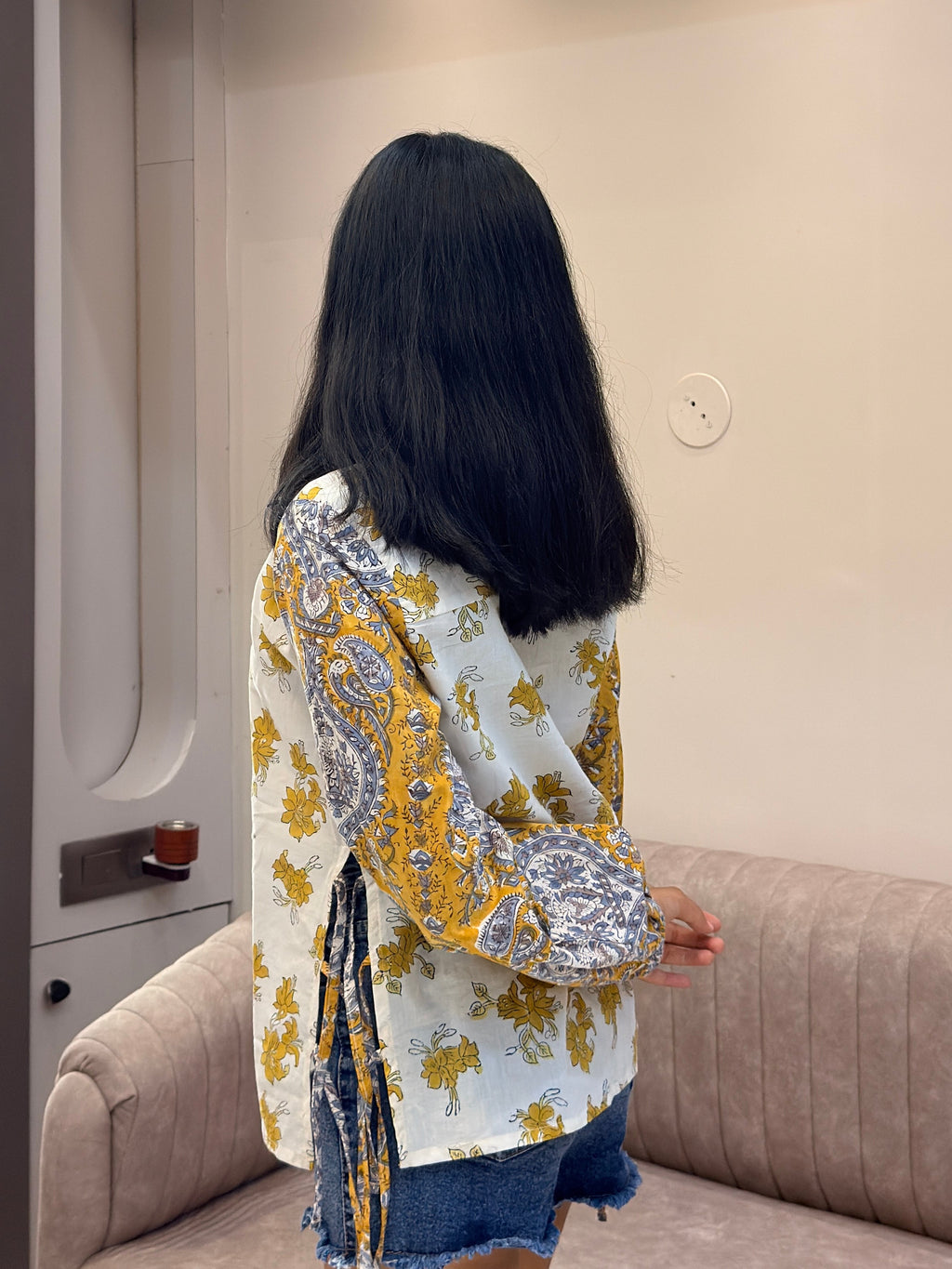 Haldi Hand Block Printed Kurta Top