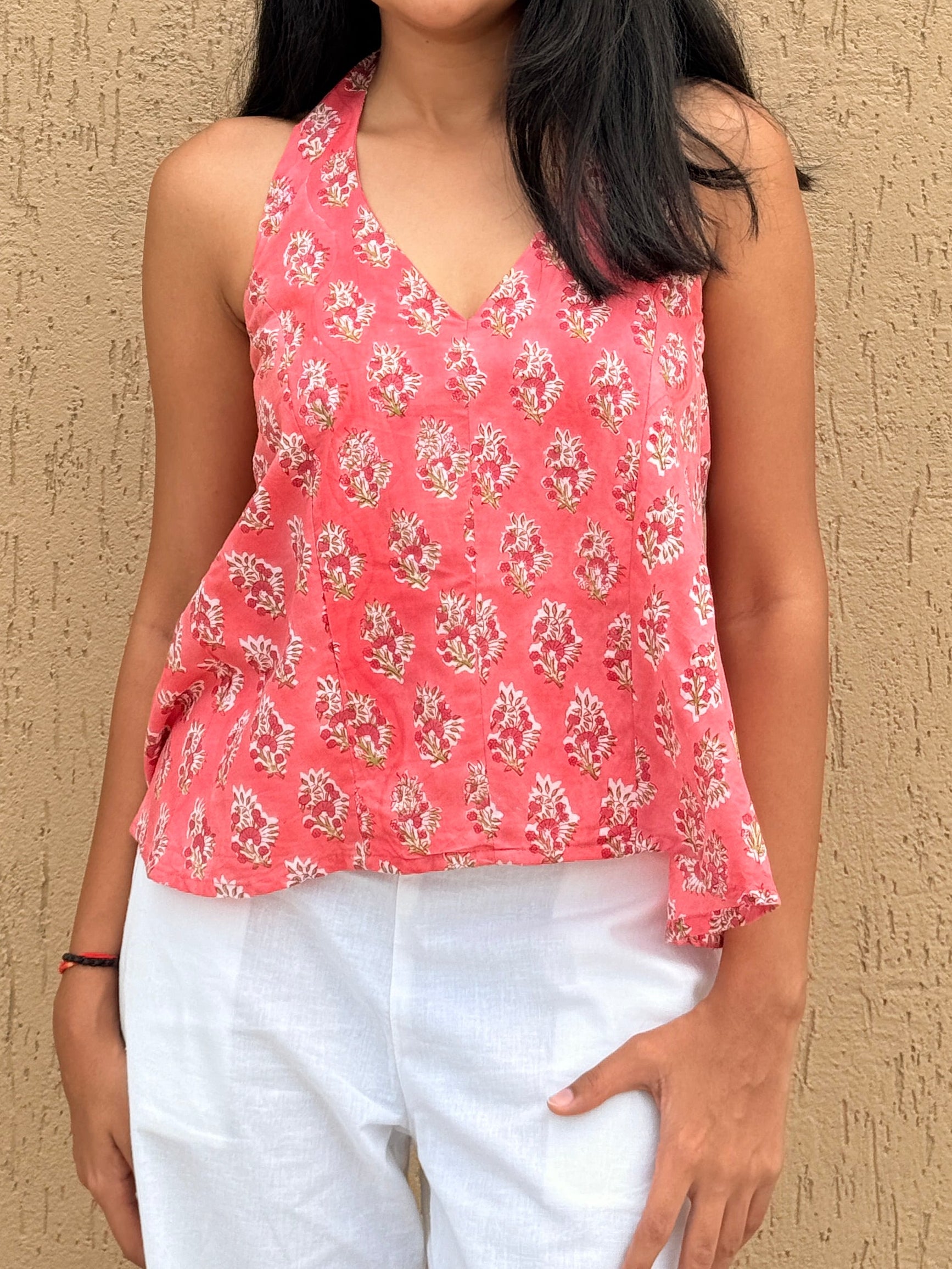 Trishna Hand Block Print Halter Top