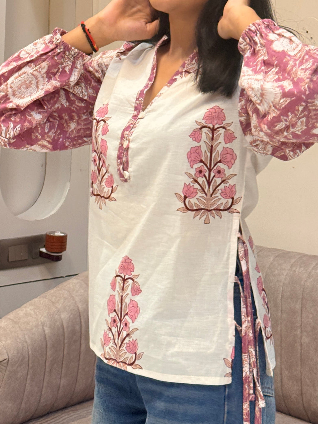 Sandhya Hand Block Printed Kurta Top