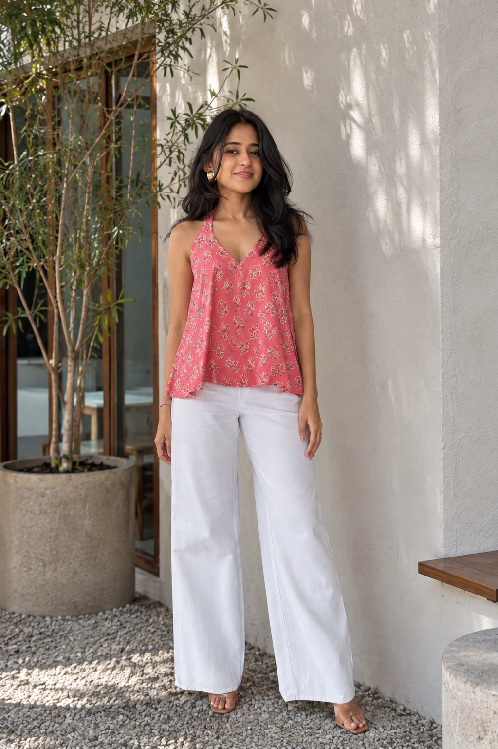 Trishna Hand Block Print Halter Top