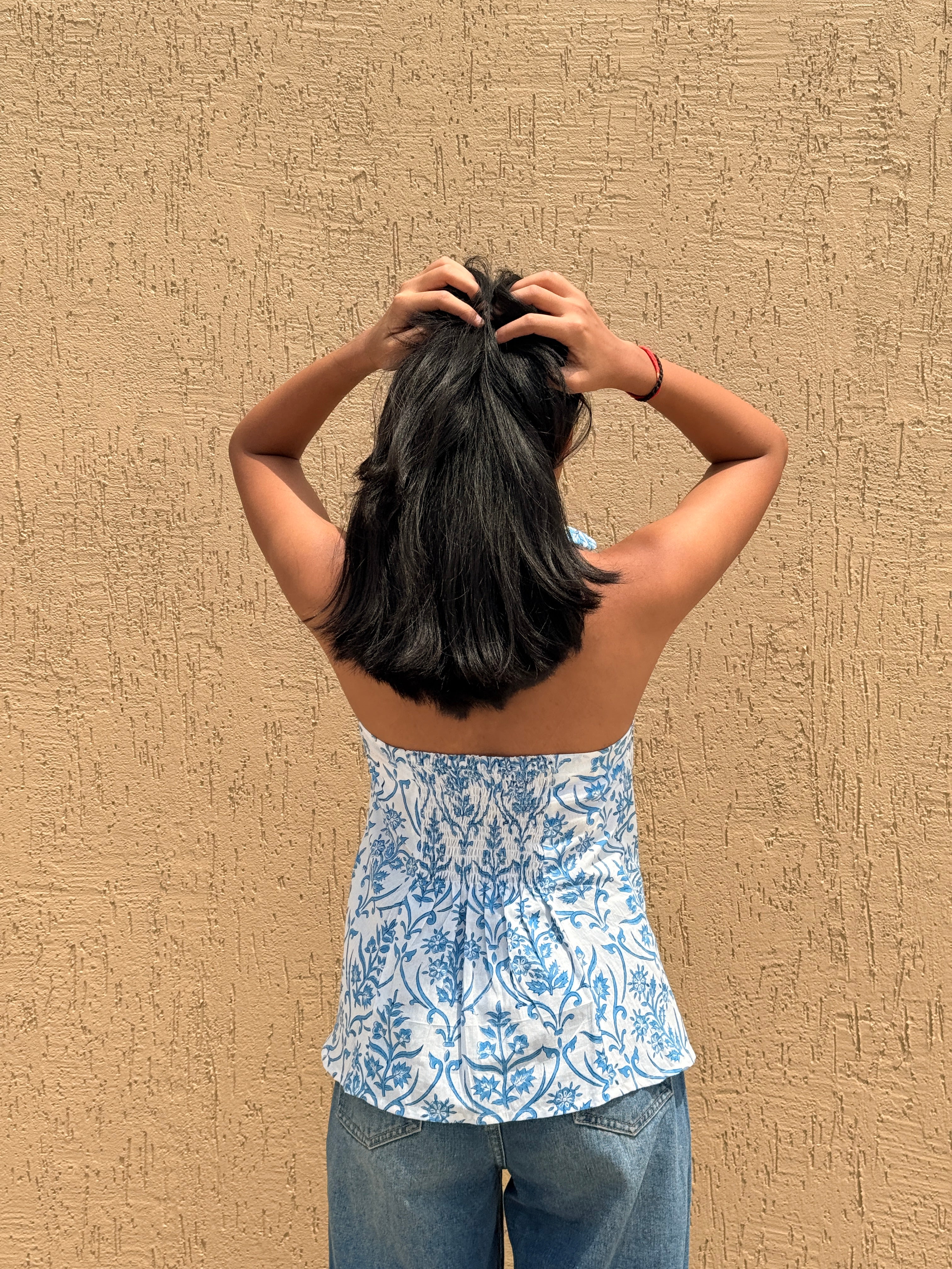 Bela Hand Block Printed Halter Top