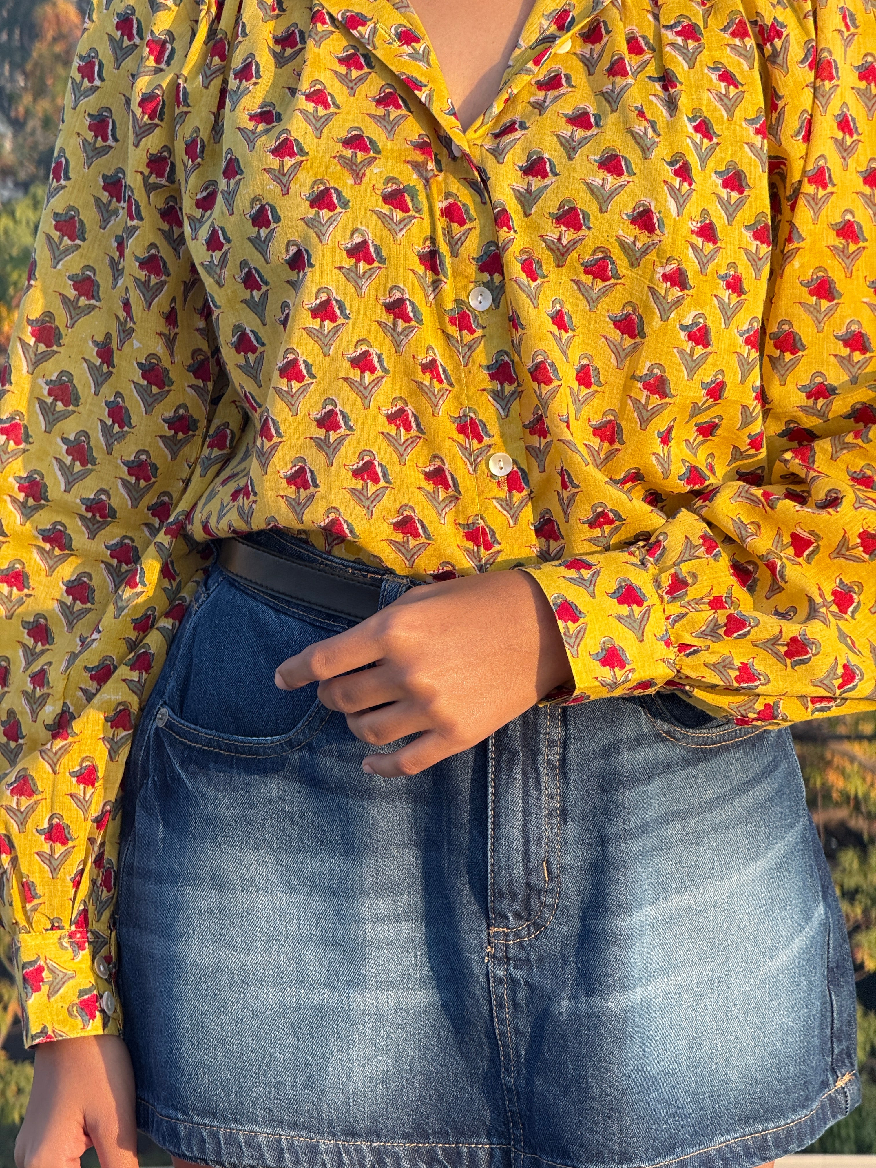 Sunshine Yellow Mul Cotton Shirt