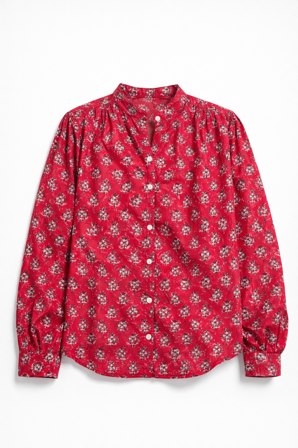 Rich Red Cotton Mul Shirt