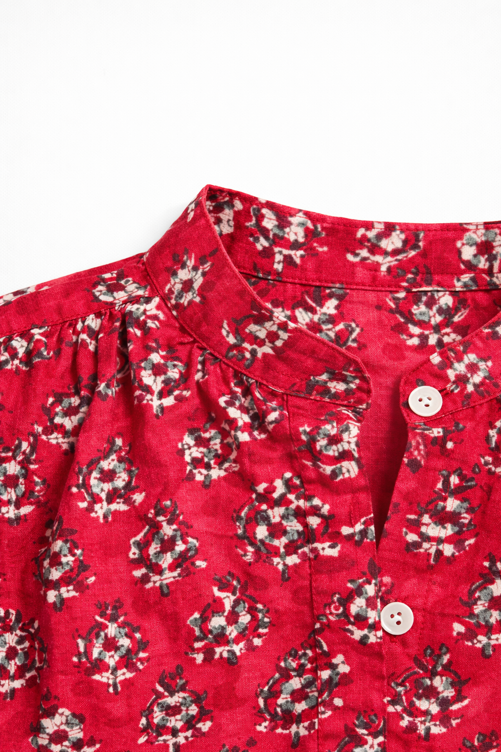 Rich Red Cotton Mul Shirt