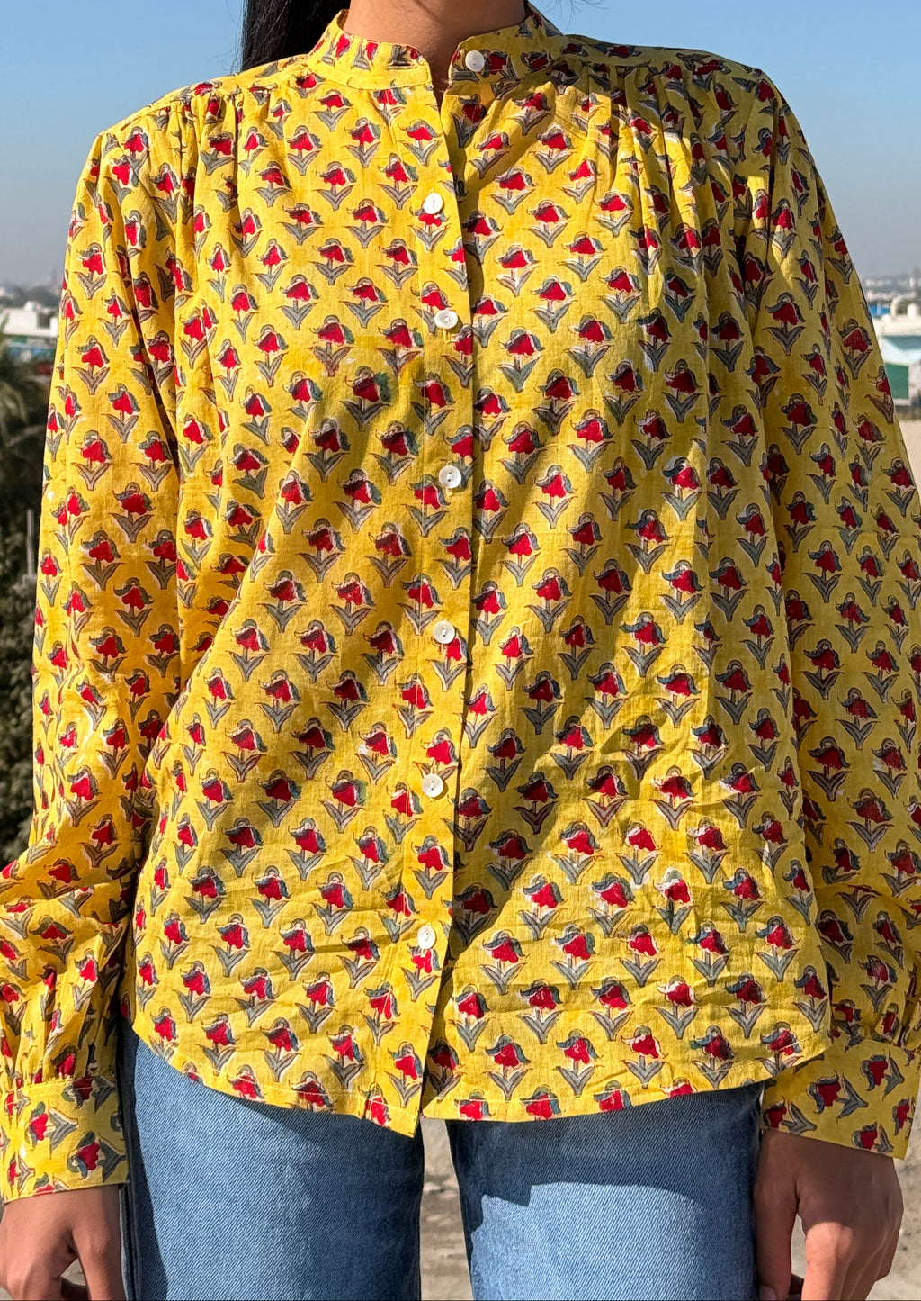Sunshine Yellow Mul Cotton Shirt