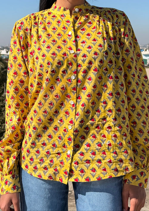 Sunshine Yellow Mul Cotton Shirt